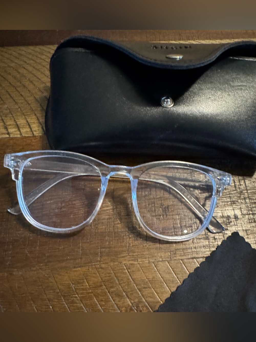 SHEIN Clear Light Blue Transparent Frame Glasses